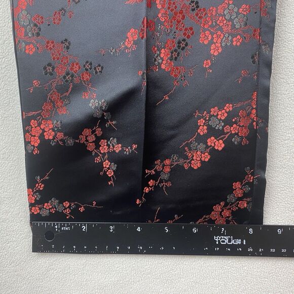 Plus Size Womens 20 Pants Black Silky Cherry Blossom Floral Print NWOT Vintage - Picture 7 of 11